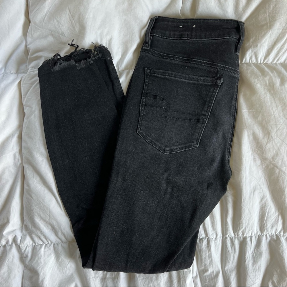 American Eagle Black ripped skinny jeans